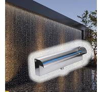 Kit de vertedero de Cascada con tubería corrugada para Exteriores, vertedero de Cascada Grande y Personalizable - Vertedero de Estanque Extra Ancho de Acero Inoxidable de 57 Pulgadas para fu