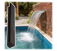 Kit de vertedero de cascada con tubo corrugado para estanques de jardín al aire libre, vertedero empotrado de acero inoxidable para piscina y patio, flujo uniforme de 1 pie a 6 pies, ideal para