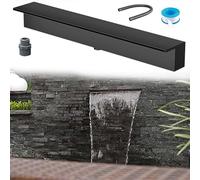 Kit de vertedero de cascada de 190 cm de largo para estanque, jardín, patio trasero y patio, no necesita bomba, hoja negra para aguas de rocallas