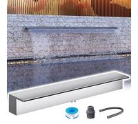 Kit de vertedero para Cascada con tubería corrugada para Exteriores, vertedero de Acero Inoxidable Personalizable para Fuentes Interiores/Exteriores, fácil instalación, vertedero de 72 pulga