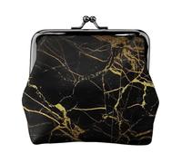 Kit de viaje pequeño con estampado de fondo negro y dorado, bolsa compacta para aventuras de camping y viajes de pesca, Negro -, Talla única, Art Deco