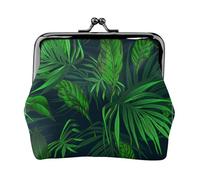 Kit de viaje pequeño con estampado de plantas tropicales verdes, bolsa compacta para aventuras de camping y viajes de pesca, Negro -, Talla única, Art Deco