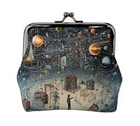 Kit de viaje pequeño con impresión de física, bolsa compacta para aventuras de camping y viajes de pesca, Negro -, Talla única, Art Deco