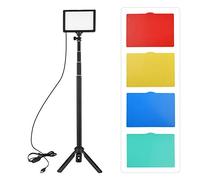 Kit de video LED USB 120 cuentas 3200K-5600K 14 niveles regulables con soporte de trípode ajustable, triple zapata fría para fotografía en vivo