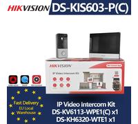 Kit de videoportero IP HIKVISION DS-KIS603-P(C) que incluye DS-KV6113-WPE1 DS-KH6320-WTE1 para villa o casa