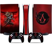 Kit de vinilos Extra Resistentes MaD Vision® para PlayStation 5 (PS5) Digital | Set de vinilos Mate para Consola + 2 mandos - Assassin'S Creed Shadows Diseño