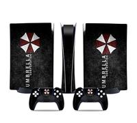 Kit de vinilos Extra Resistentes MaD Vision® para PlayStation 5 (PS5) Digital| Set de vinilos Mate para Consola + 2 mandos - para Resident Evil Umbrella