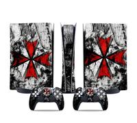 Kit de vinilos Extra Resistentes MaD Vision® para PlayStation 5 (PS5) Digital | Set de vinilos Mate para Consola + 2 mandos - Resident Evil Umbrella Diseño