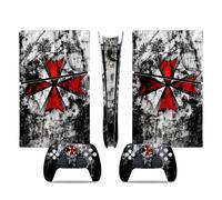 Kit de vinilos Extra Resistentes MaD Vision® para PlayStation 5 (PS5) Digital Slim | Set de vinilos Mate para Consola + 2 mandos - Resident Evil Umbrella