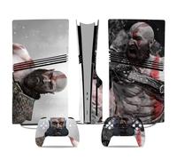 Kit de vinilos Extra Resistentes MaD Vision® para PlayStation 5 (PS5) Disc Pro y Digital Pro| Set de vinilos Mate para Consola + 2 mandos - para God of War|GOW Diseño