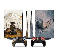 Kit de vinilos Extra Resistentes MaD Vision® para PlayStation 5 (PS5) Disc| Set de vinilos Mate para Consola + 2 mandos - para Ghost of Yotei Diseño