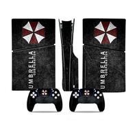 Kit de vinilos Extra Resistentes MaD Vision® para PlayStation 5 (PS5) Disc Slim| Set de vinilos Mate para Consola + 2 mandos - para Resident Evil Umbrella