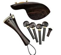 Kit de violín Accesorios 1 Juego De Accesorios Para Violín De Ébano De Color Natural 4/4, Clavijas De Violín, Reposapiés, Pieza Trasera, Clavija Final, Afinador, Soporte