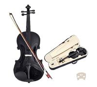 Kit De Violín Negro Para Estudiantes, Violín Acústico Para Principiantes, Estuche Triangular, Puente De Arco, Música De Cuerdas (Color : 1-2)
