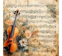Kit de violín redondo 5D DIY para decoración del hogar, manualidades, 40 x 40 cm