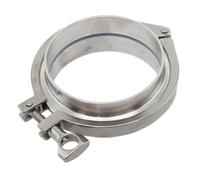 Kit de virola de soldadura de acero inoxidable sanitario con triple abrazadera y junta de PTFE, para líneas de bebidas y farmacéuticas (102 mm)