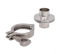 Kit de virola de soldadura sanitaria con triple abrazadera y junta de PTFE en acero inoxidable 304 para accesorios de tubería higiénica y aplicaciones de tuberías (25 mm)