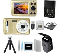 Kit de vlogging de cámara digital de 16 MP con trípode flexible, lector de tarjetas SD, 4 pilas AAA y cargador, soporte para tarjetas SD de 6 ranuras, kit de limpieza de lentes y funda de cámara, para