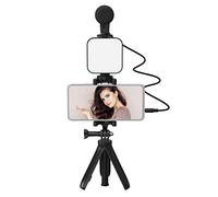 Kit de vlogging, kit de video para cámara de teléfono inteligente Andoer, clip, cable de audio TRS a TRRS de 3.5 mm para transmisión en vivo YouTube Grabación de video