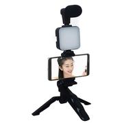 Kit de Vlogging para teléfonos inteligentes: accesorios electrónicos, suministros para Vlogging de teléfonos | Kit de trípode para Vlogger con soporte para teléfono y luz LED para Vlogging, grabación,