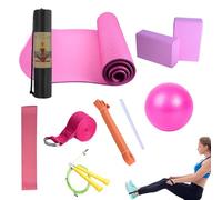 Kit de Yoga, Juego De Yoga Para Principiantes,MAT De Ejercicio Con De | Equipo De Fitness Para Pilates, Ejercicios Para Suelos, Incluye Banda De Resistencia, Banda Elástica