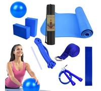 Kit de yoga - Látex, pilates, básicos completos de entrenamiento en casa, incluye bolsa de malla ajustable, equipo de fitness portátil para yoga, pilates, estiramientos, ejercicios en casa