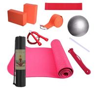 Kit de yoga para principiantes - Set de yoga para principiantes | Esterilla de ejercicio con bolsa de transporte | Equipo para hombres y mujeres | Incluye resistencia al látex y bandas elásticas |