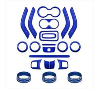 Kit Decoración Interior Para Automóvil 21 Piezas Embellecedores Para Volante Y Consola Central Para Jeep Para Wrangler JK 2011-2017(Blue)