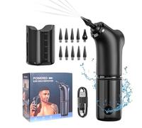 Kit d'élimination du cérumen - Nettoyeur d'oreille électrique portable, 4 réglages de Pression, kit de nettoyage à EAU Pour adultes et, élimine le cérumen en Toute sécurité et efficacement