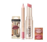 Kit Delineador de Labios y Barra de Labios Profesional, Fórmula Resistente al Agua 12h, Acabado Mate Intensamente Pigmentado, Duración Extrema sin Manchar, 12 Tonos Vibrantes para Día/Noche, #12