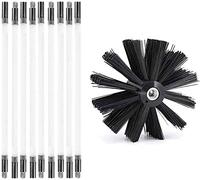Kit Deshollinador De Chimeneas For Estufa De Pellets, Erizo Deshollinador De Chimeneas De Nailon, 12 Varillas Deshollinadoras Flexibles De 410 Mm, Utilizable Con Taladro Kit de limpieza de chimenea