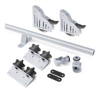 Kit deslizante (1-7,3 m) para escalera con riel colgante, ruedas con frenos, ideal para estanterías, almacenes, bares y armarios (sin escalera).(Non-telescopic,610cm Kit de pista)