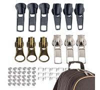 Kit deslizante de repuesto de cremallera, repuesto de cremallera, juego completo de nociones de costura y suministros para sudaderas, chaquetas, faldas, botas