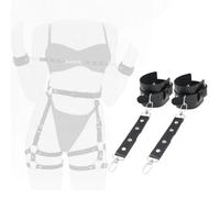Kit desmontable integrado con correa de yoga de cuero negro, banda de soporte ajustable para ejercicios, adecuado para todos los entusiastas del yoga como accesorio de fitness.