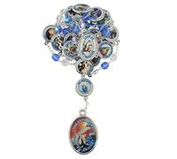 Kit devocional de las 15 oraciones de San Bridget | Cuentas de vidrio únicas y medallas de vinilo | Incluye instrucciones e información | Gran regalo católico para la primera comunión y confirmación | Hecho en Italia