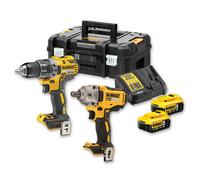 Kit DeWalt - Taladro-destornillador + llave de impacto 18V 5Ah Li-Ion - DCK2077P2T
