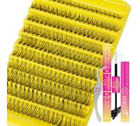 Kit di ciglia a grappolo 200 pezzi Kit di estensione ciglia individuali Kit di estensione ciglia 30D Kit di ciglia D Curl con legame e sigillo ciglia, rimozione ciglia, pinzette (D 8-18 Mix)