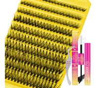 Kit di ciglia a grappolo 200 pezzi Kit di estensione ciglia individuali Kit di estensione ciglia 40D Kit di ciglia D Curl con legame e sigillo ciglia, rimozione ciglia, pinzette (D 8-18 Mix)