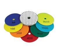 Kit di dischi diamantati per lucidatura a secco Mexco, 100 mm (4 pollici) - 7 pezzi, platorello M14 per smerigliatrice angolare, per marmo, granito e pietre naturali - Grana 50-3000