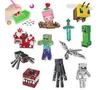 Kit diamond Painting para Niños, 11PCS Pegatinas De Pintura De Diamantes De Dibujos Animados, DIY Pintura de Diamantes Animales Mosaicos Dibujo de Diamantes Pegatinas para Niños