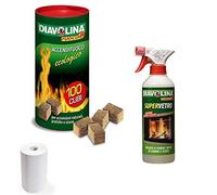 Kit Diavolina - 100 cubos encendedor ecológico + Supercristal 500 ml limpiador de cristales