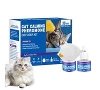 Kit difusor calmante para gatos: dispositivo de feromonas enchufable, solución relajante de recarga de 60 días, control del comportamiento antiarañazos | Difusor calmante para gatos para usos que redu