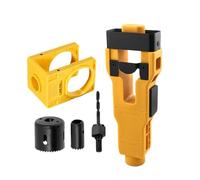 Kit D'Installation De Pêne Dormant - Guide De Perçage Pour Loquet De Porte, Kit De Scie Cloche Robuste Pour Serrure, Outils En Acier Durables, Gabarit De Coupe Facile Avec Guide Réglable | Réparation