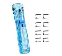 Kit dispensador de abrazadera de mano, 8 clips de repuesto incluidos, abrazadera de metal, capacidad de 40 hojas para empleados de oficina, escuela, profesores, dispensador de clips de papel con imán