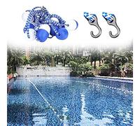 Kit divisor de carril flotante de cuerda de seguridad para piscina, boyas flotantes HDPE anti-UV, 3.9 x 2.8 pulgadas cada una, 35 m de largo, ideal para seguridad y división de piscinas en interiores