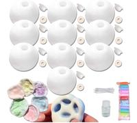 Kit DIY de Piel de Pelota de Presión en Blanco, Kit para Hacer Pelota Antiestrés Blandita al Vacío, con Base Vacía, Tapa y Herramienta Expansora para Alivio del Estrés y la Sensación (Blanco)