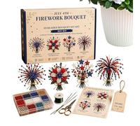 Kit DIY Planta de perlas | Centro de mesa DIY Patriótico para el 250 aniversario del 4 de julio, Kit de fabricación de plantas con perlas | Para mujeres creativas apasionadas principiantes creación