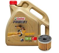 Kit Duo Castrol Power 1 Aceite de Motores 10W-40 4T 4L + Filtro Mahle OX406