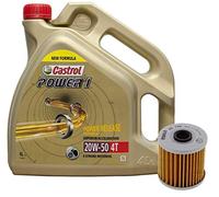 Kit Duo Castrol Power 1 Aceite de Motores 20W-50 4T 4L + Filtro Mahle OX796