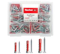 Fischer Kit Duopower – Tacos universales con tornillo transparente, 160 uds